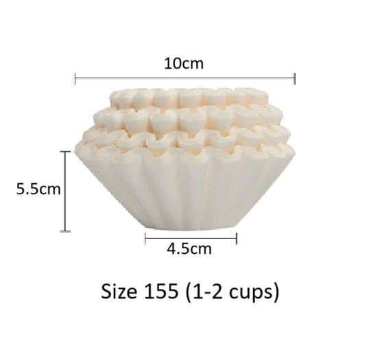 Wave-style coffee paper filters | White | 50pcs