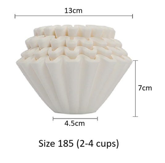 Wave-style coffee paper filters | White | 50pcs