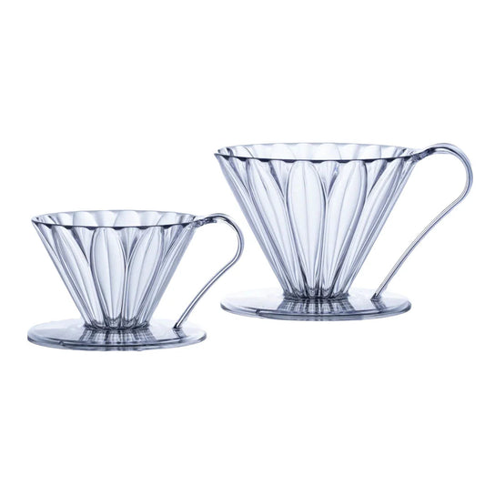Cafec Flower Clear Plastic Dripper | Cone Shape