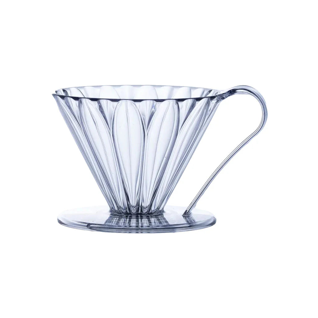 Cafec Flower Clear Plastic Dripper | Cone Shape