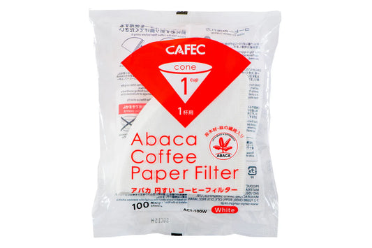 CAFEC Abaca 1-Cup Cone Paper Coffee Filter | V60 01 size | 100pcs