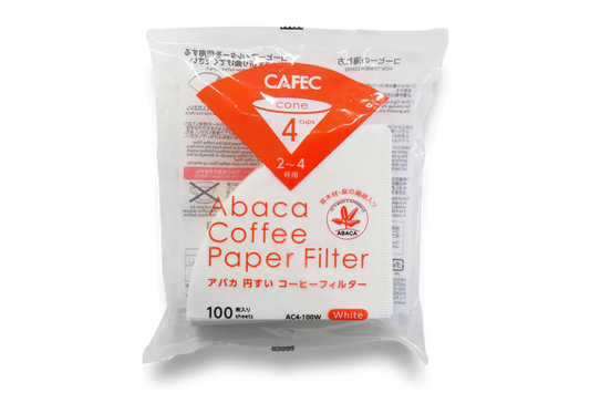 CAFEC Abaca 4-Cup Cone Paper Coffee Filter | V60 02 size | 100pcs