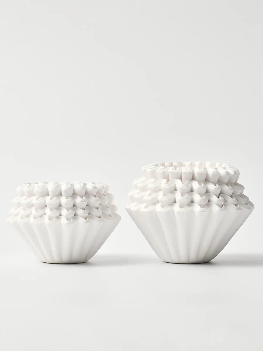 Wave-style coffee paper filters | White | 50pcs
