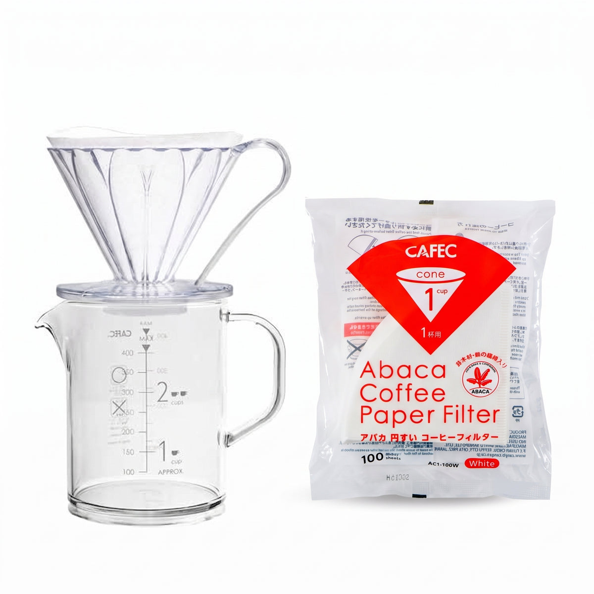 Cafec Pour Over Tritan Starter Bundle | Size 1-cup (V60 01)