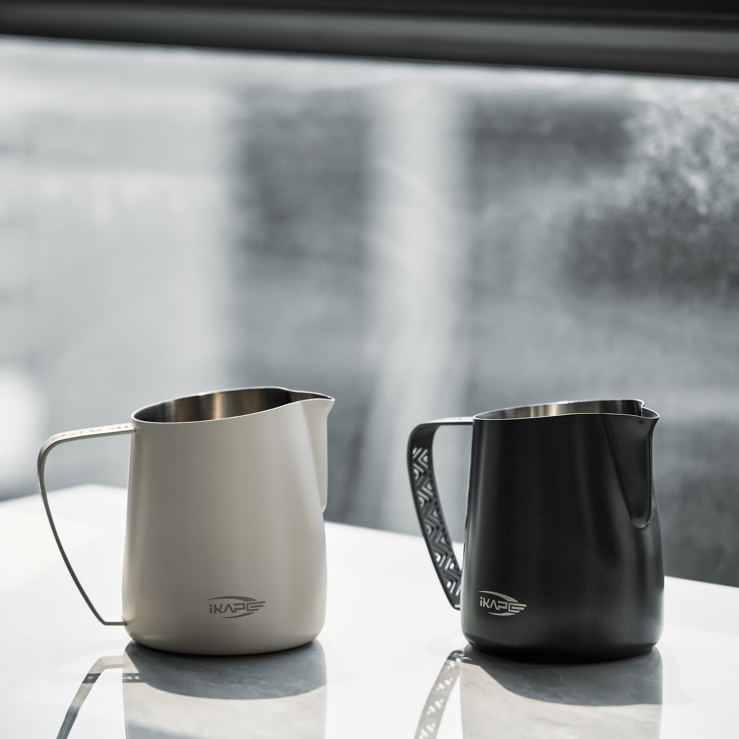 IKAPE Espresso Milk Latte Art Pitcher - Hollow-out Handle