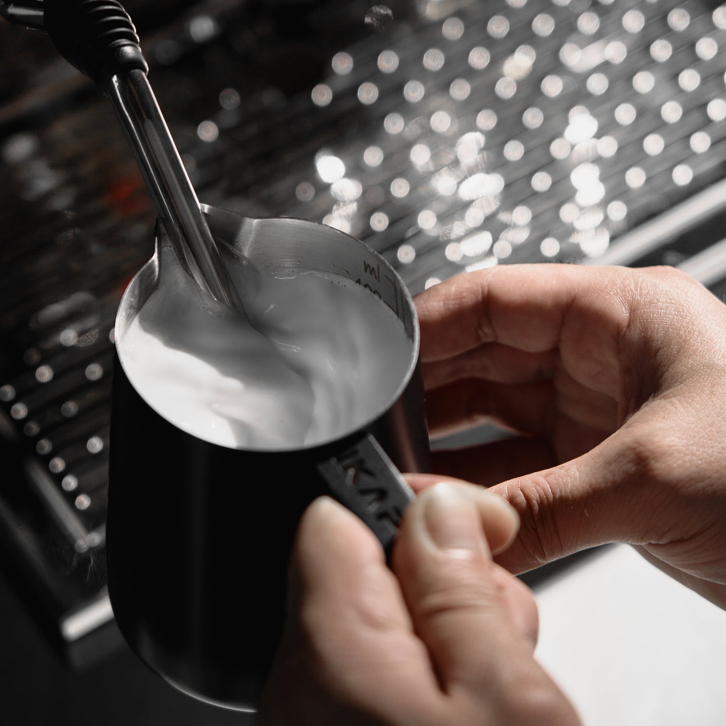 IKAPE Espresso Milk Latte Art Pitcher - Hollow-out Handle
