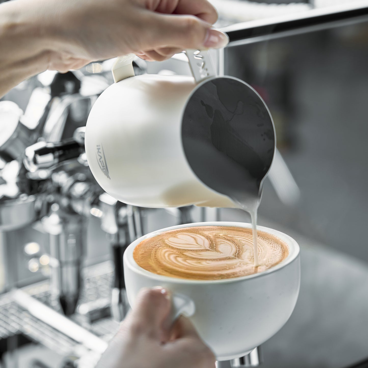 IKAPE Espresso Milk Latte Art Pitcher - Hollow-out Handle