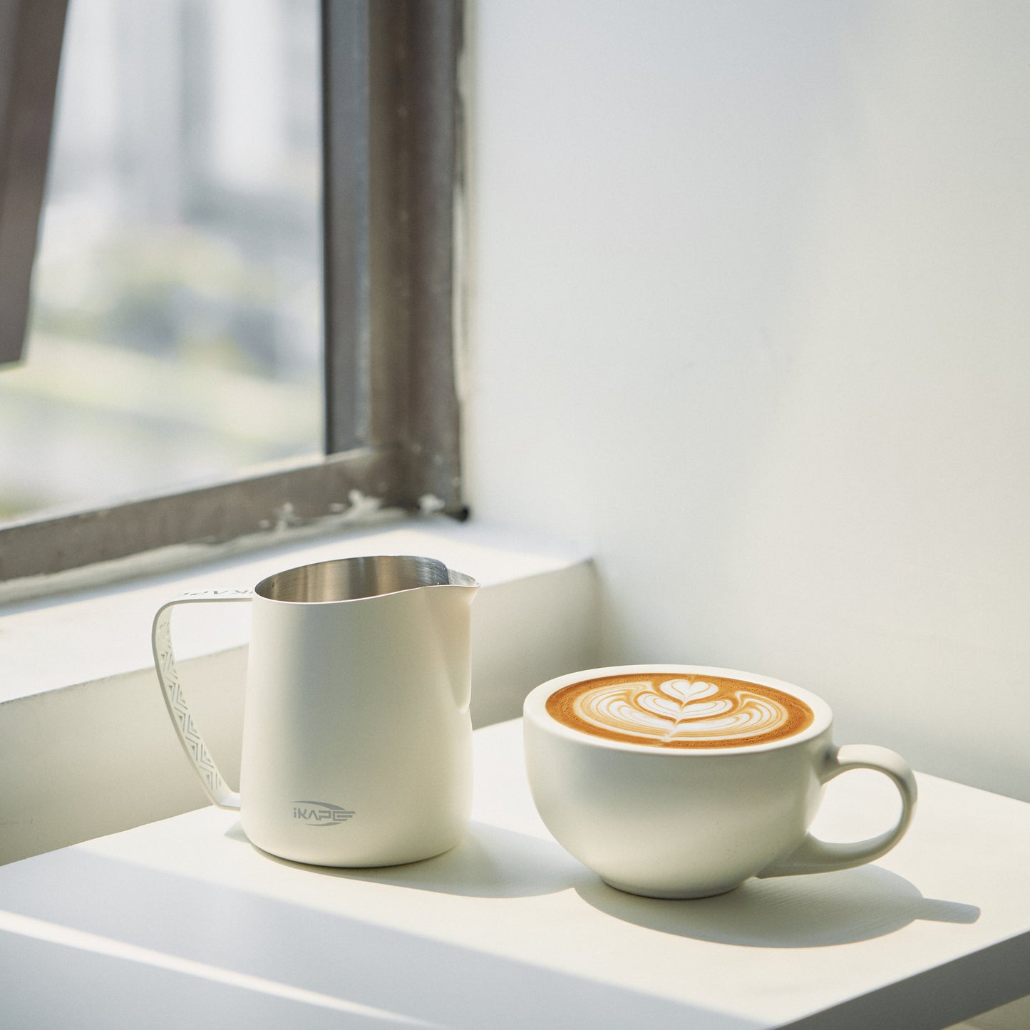IKAPE Espresso Milk Latte Art Pitcher - Hollow-out Handle