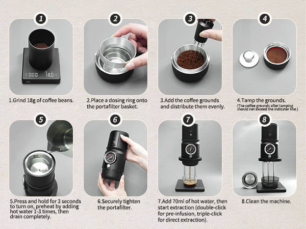 STARSEEKER Super58 Complete set Portable Espresso Machine with Bracket, Dosing Funnel,Coffee Tamper,Silicone insulation sleeve and Carry Bag