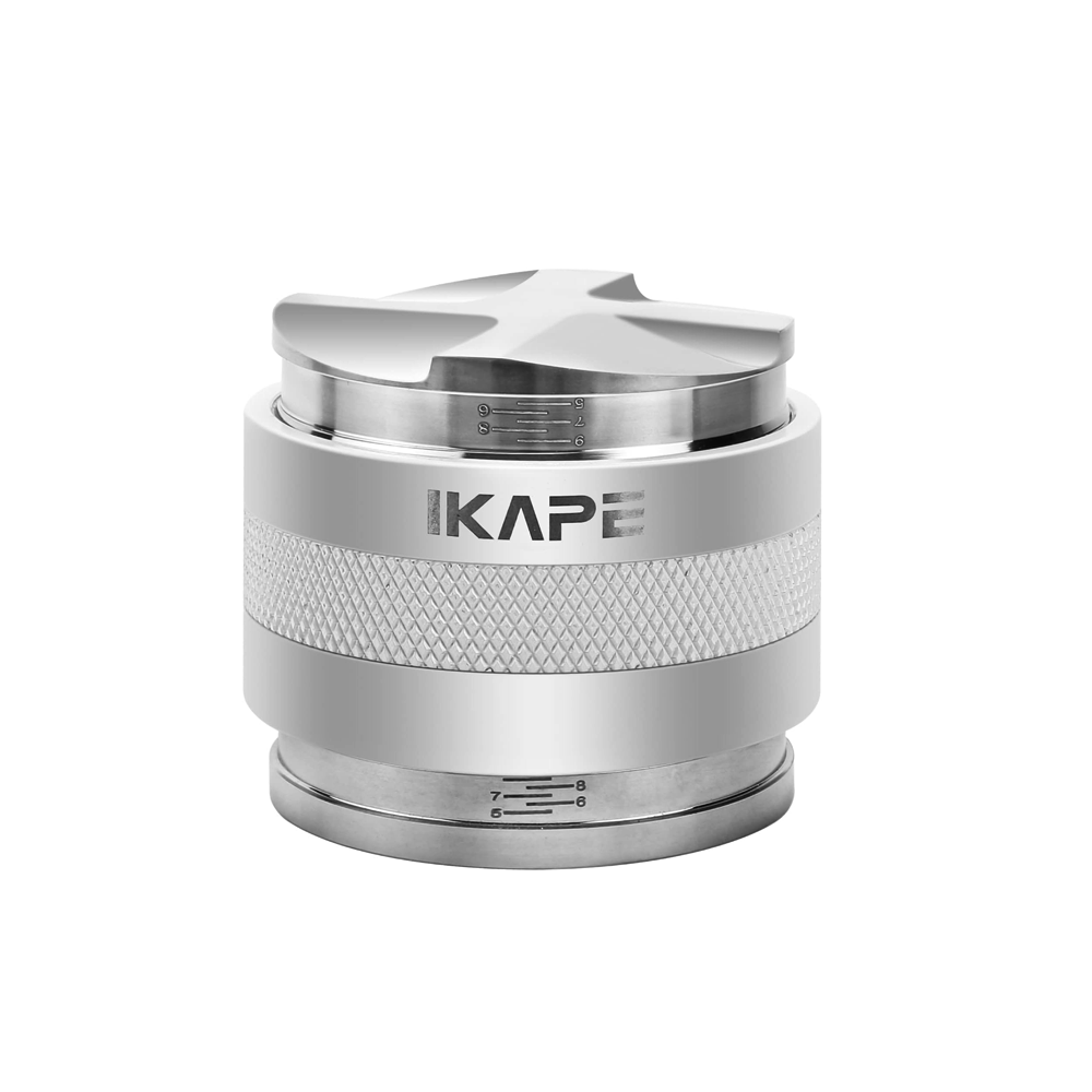 IKAPE Coffee Distributor & Hand Tamper, 2 in 1 Adjustable Depth Espresso Distributor